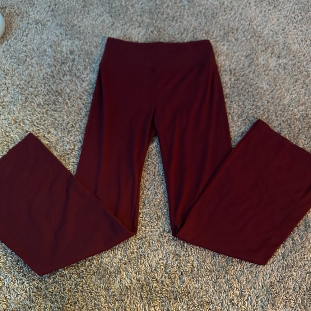 Maroon soft flare leggings
